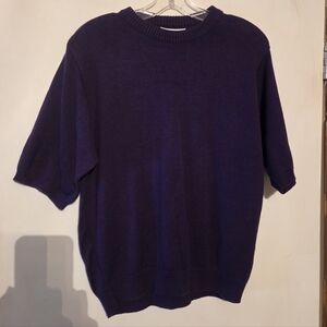 Pendleton Sophisticates Plus Purple Short Sleeve Sweater Top Size 1X